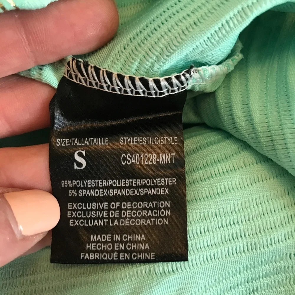 Christian Siriano Sm textured mint skater dress - Picture 4 of 5